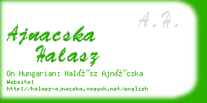 ajnacska halasz business card